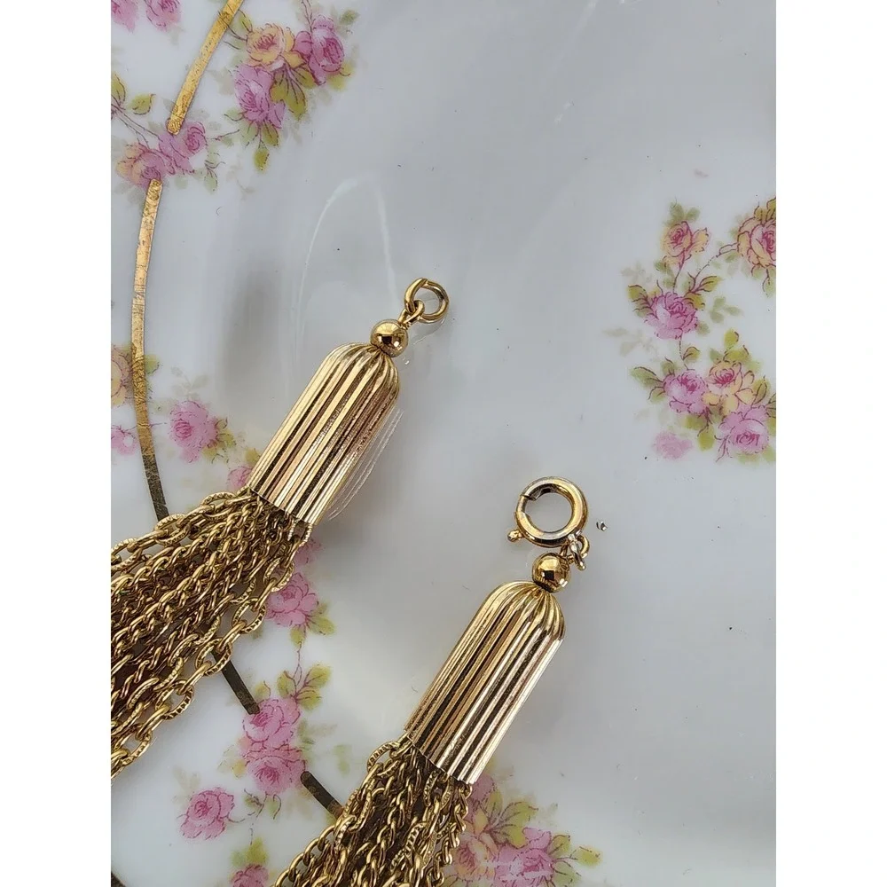 Sarah Coventry Vintage Gold Multi Strand Waterfall Necklace Bracelet Set Bold
